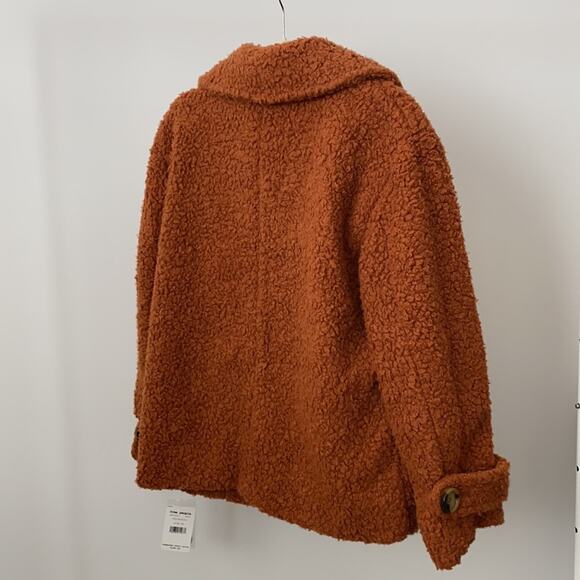 Free People Rust Burnt Orange Shearling Teddy Jacket Size: XS - Picture 5 of 5